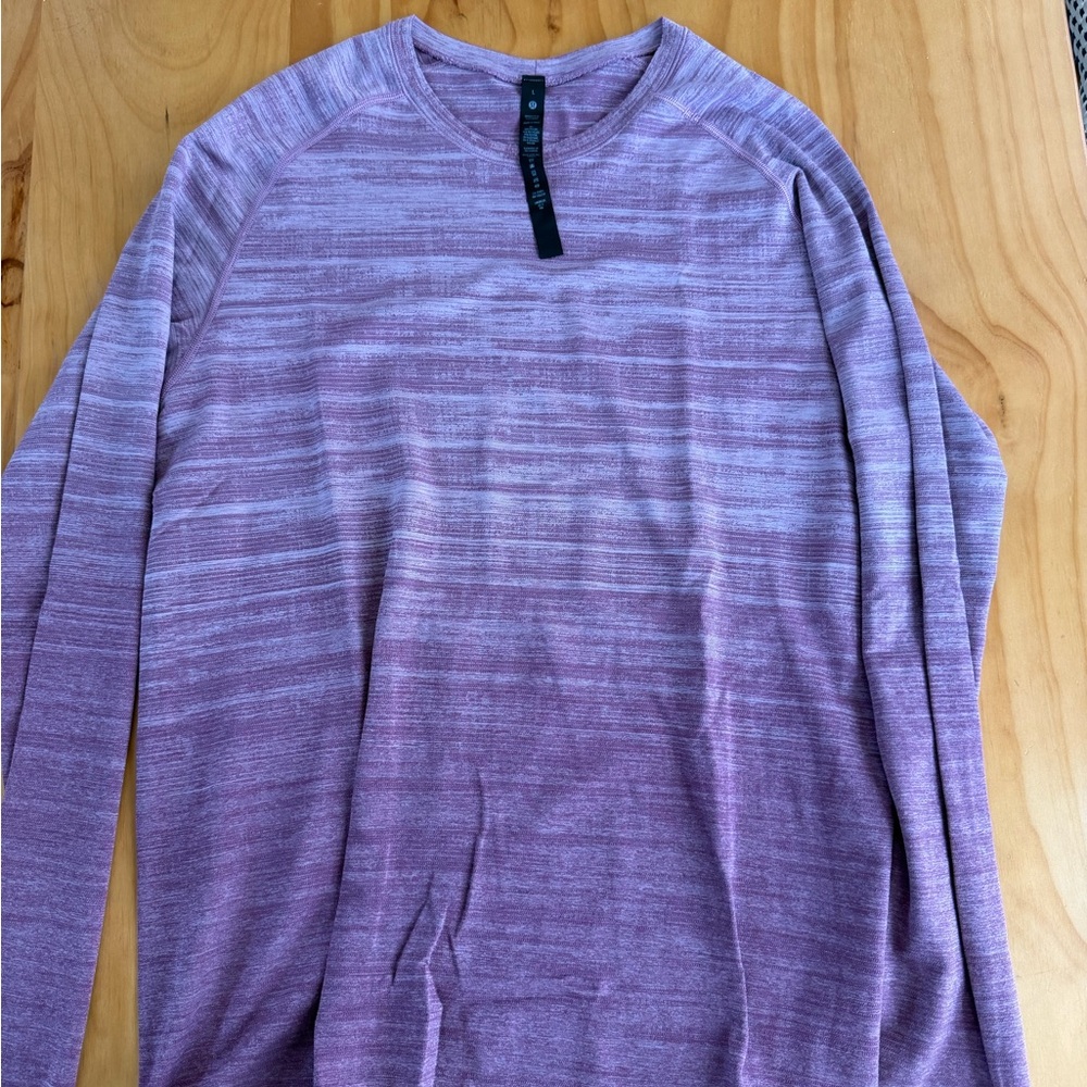 Lululemon Lavender Striped Long Sleeve shirt